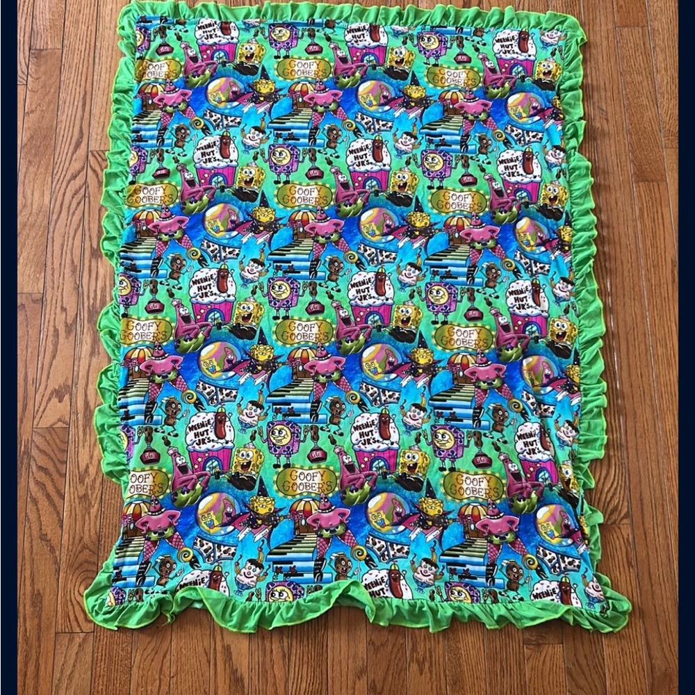 Spongebob bamboo/minky back blanket